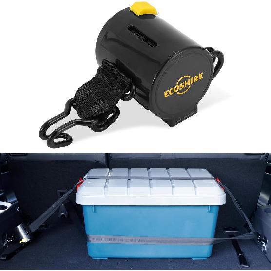 Cargo Straps For Car Trunk – Self-Retracting Tie-Down Straps – 2-Point Ratchet Tie-Down Straps With Hooks – Heavy-Duty Car Straps For Cargo