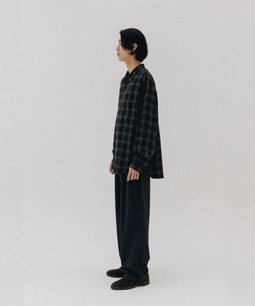 BLANKROOM Check Shirt_Haze Brown