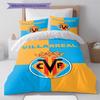 Villarreal CF Pattern Bedding Set Quilt Cover Pillowcase Home Decor Gift (1 * Duvet Cover + 2 * Pillowcase, Without Core)