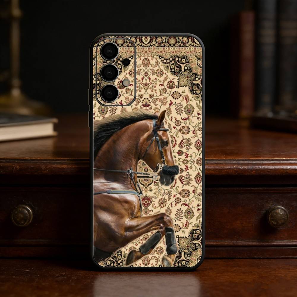 The horse Phone Case For Samsung S25,S24,S21,S22,S23,S30,Ultra,S20,Plus,Fe,Lite Black Shell