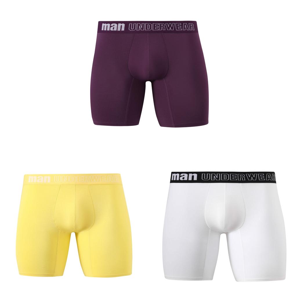 Men Bamboo Fiber Long Underwear Plus Size Thin Breathable Antibacterial Mid Waist Loose Boxers For Men