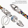 USB Cable Multi Charging Cord PD 60W Fast Charging Data Cable 2-in-1 for Apple Type C Devices Phone Hanging Rope Charging Cable Data Transfer