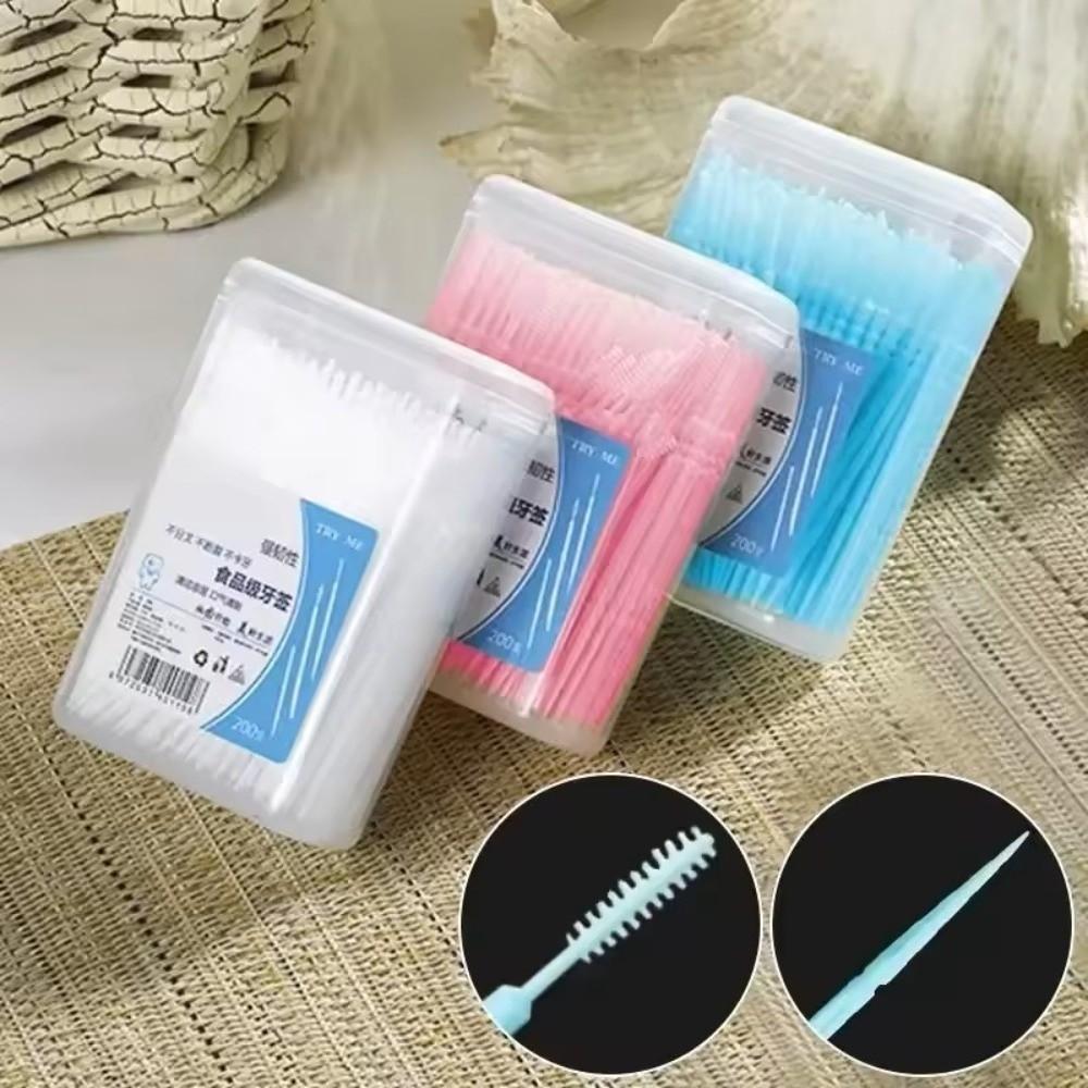 200Pieces/Box Portable Disposable Flosser Oral Cleaning Teeth Care Sticks Double Head Ultra Fine Toothpick