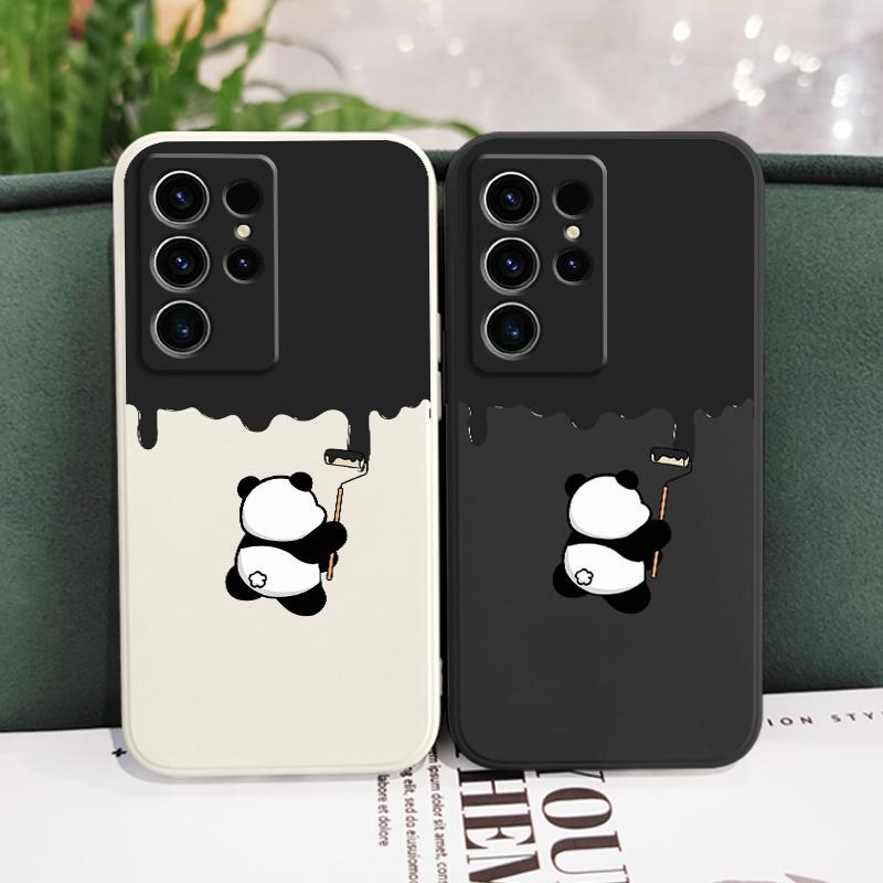 Paint Panda Phone Case For Samsung Galaxy S25 FE S24 S23 S22 S21 S20 S10 Ultra Plus FE Note 20 Ultra 10 Plus Cover