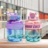 Water Bottle Transparent Gradual Change Sports Water Cup High Value with Rope Portable Outdoor Plastic Water Cup High Temperature Resistant Straw Cup