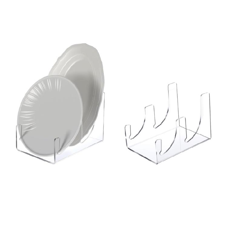 Organizzatori per Scaffali Piatto a Due Livelli Acrilico Trasparente Acrilico Bilanciati per il Peso Sicuri per Ceramiche Pesanti
