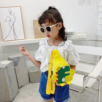 Kids Breathable Nylon One Shoulder Bag Lovely Cartoon Dinosaur Breast Bag Versatile Unisex Crossbody Bag Toddler Casual Backpack Little Baby Chest Bag