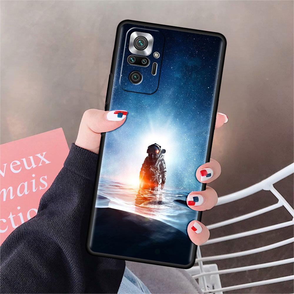 Hülle Für Xiaomi Redmi Note 10 9 11 Pro Weiche Handyhülle 10S 9S K40 8 9A 9C 9T 7 10C 8T Silikonhülle Cool Lonely Astronaut Capa