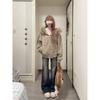 Punk Coat Y2k 2000s Vintage Faux Fur Collar Hoodie Zip-Up Woman Sweatshirts Goth Stripe Hot Girl Coat Autumn Winter Jackets Hip Hop Jacket