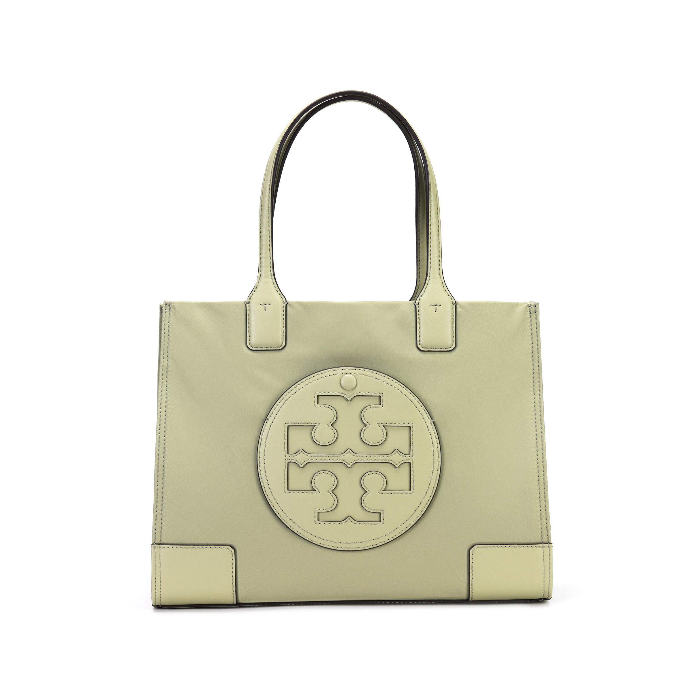 

Tory Burch Ella Double T Logo Lightweight Magnetic Snap Closure Fabric And Synthetic Leather Tote Bag Women tote bags Olive-Green 88578-300 Olive Green