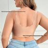 European & American Plus Size Front Closure Push-Up Bra, Women's Fixed Cup Vest Style