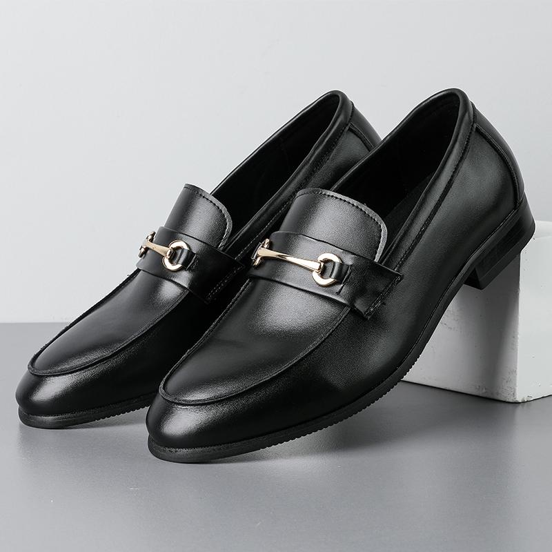 

Fashion Handmade Male Leisure Walk Flats Man Lazy Shoes New Leather Mens Loafers Soft Moccasins Ultra-light Soft-Soled Driving Shoes 46 чёрный