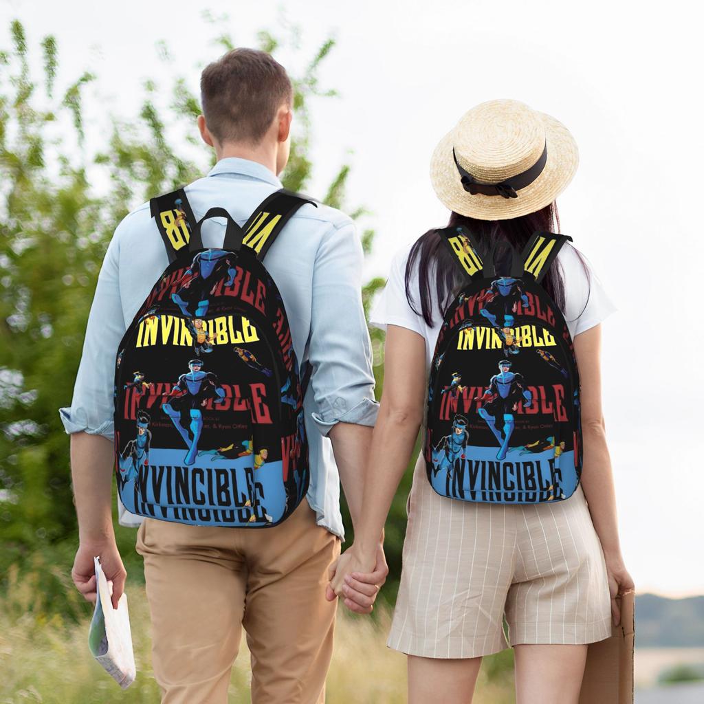 Mochila de Cómic Invencibles para Hombres Mujeres Estudiantes Adolescentes Bolso de Hombro para el Trabajo con Bolsillo para Portátil