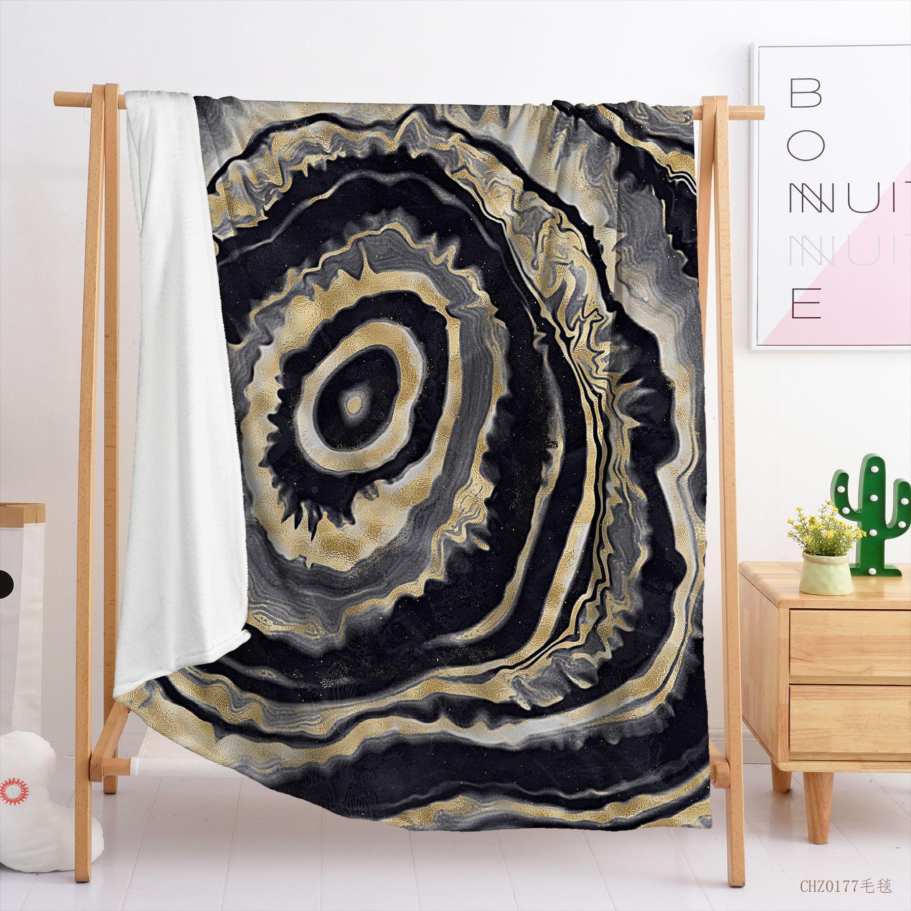 Blanket Flannel Blanket Color Marble Texture 3D Digital Printing Blanket Blanket 120X90cm