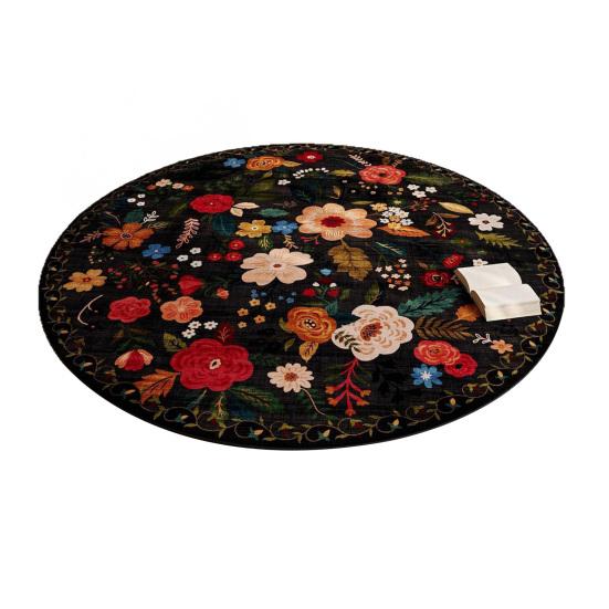 

Цветочный коврик Абсорбирующий Быстросохнущий Круглый Плюшевый Цветочный Напольный Коврик Моющийся 60cm чёрный
