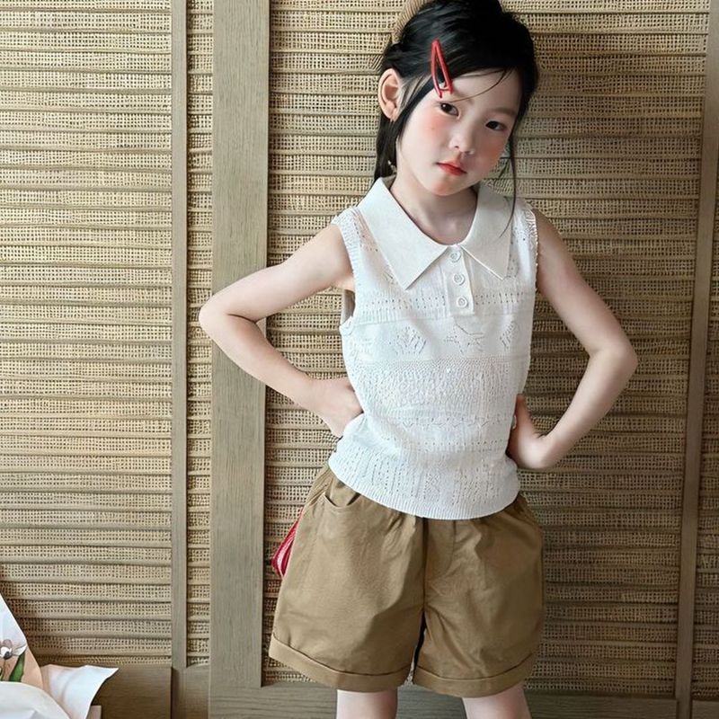 Girls Summer Crochet Knit Vest Korean Cute Sleeveless Top