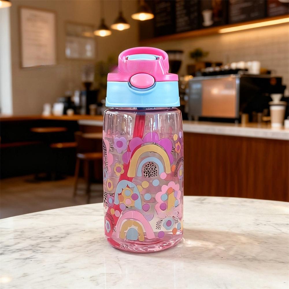 New Trendy Kids Water Sippy Cup Kids 480ml Water Bottle with Straw and Handle Portable Drinking Bottle Cup Children