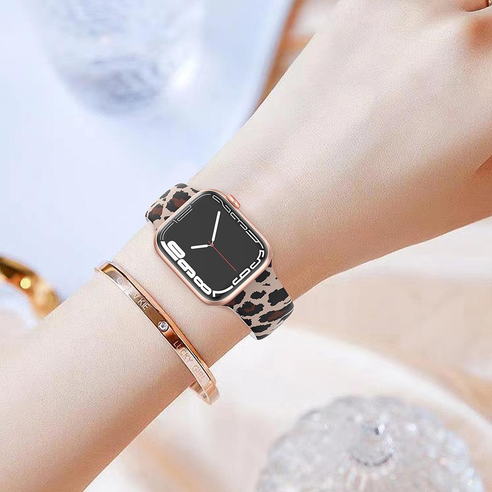 Pentru curele de Crăciun Pentru curea Apple Watch 44mm Ultra 2 49mm 40mm femei Brățară silicon imprimată iWatch Series 9 8 7 6 5 SE 41/45mm