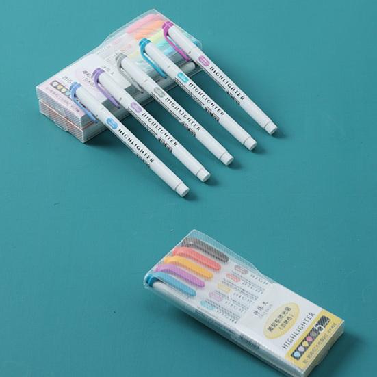 Cheap 5Pcs Highlighter Pen Write Fluently Smooth Writing Nonslip