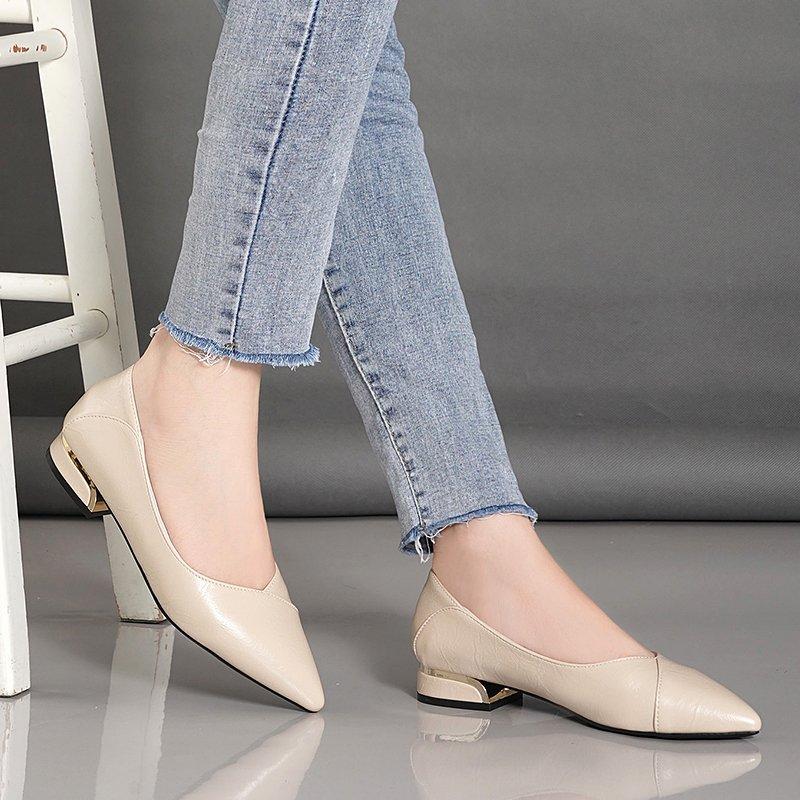 Fashion Shoes Woman Flats Modis Autumn All-Match Soft Dress 2025 Summer On Heels Fall New Med Fashion Shoes Female Footwear Soft All-Mat