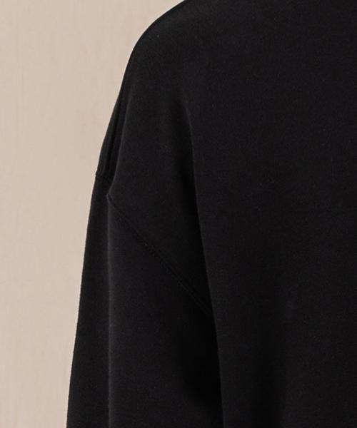 Ellamo Women'S Terry Zipper Pocket Oversized Sweatshirt [Black]