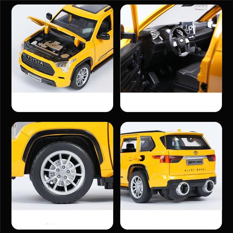 1/24 Toyota Sequoia SUV Simulation Alloy Car Model Diecast Metal Off-Road Vehicles Car Model Sound and Light Boys Toy for Children Gift