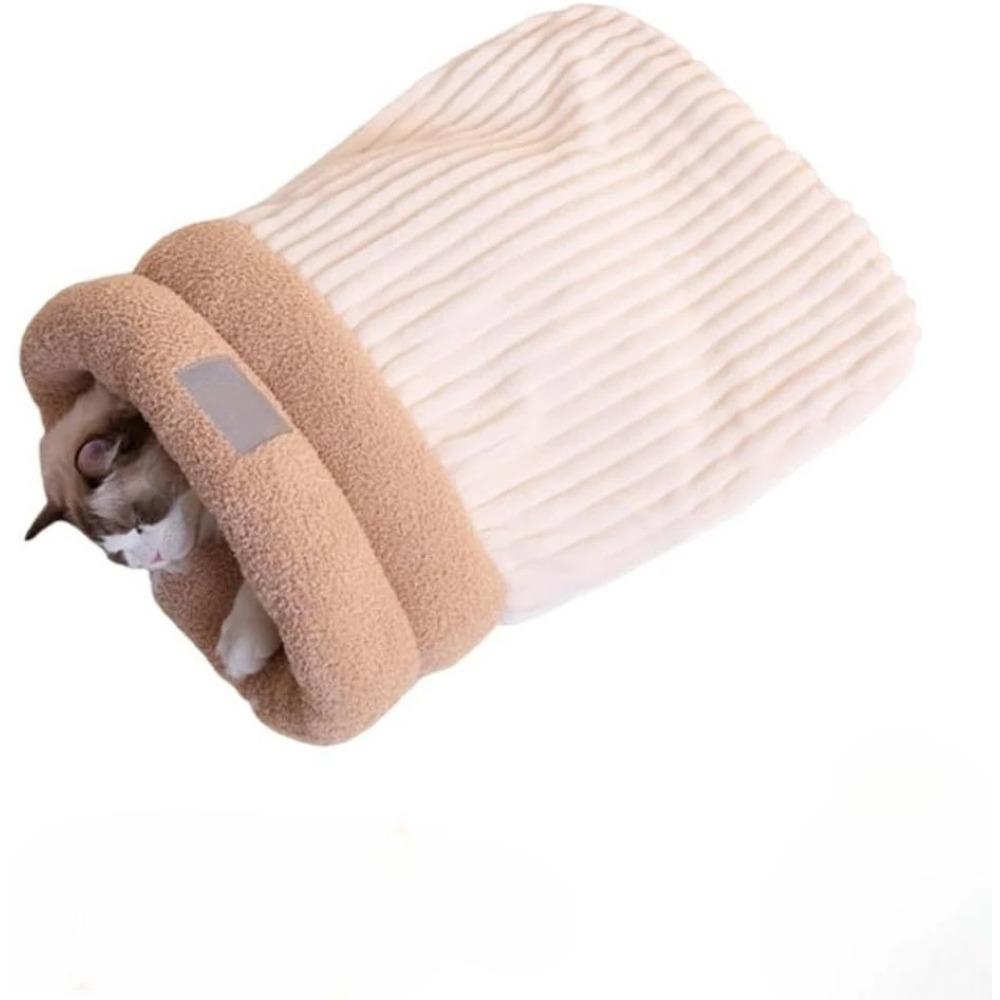 

Котячий зимовий спальний мішок М який плюшевий котячий мішок Самозігріваюча котяча печера-ліжко для домашніх котів Котячі сховки Обіймальний мішок для домашніх тварин з 360° обгортанням Cat under 6 kg