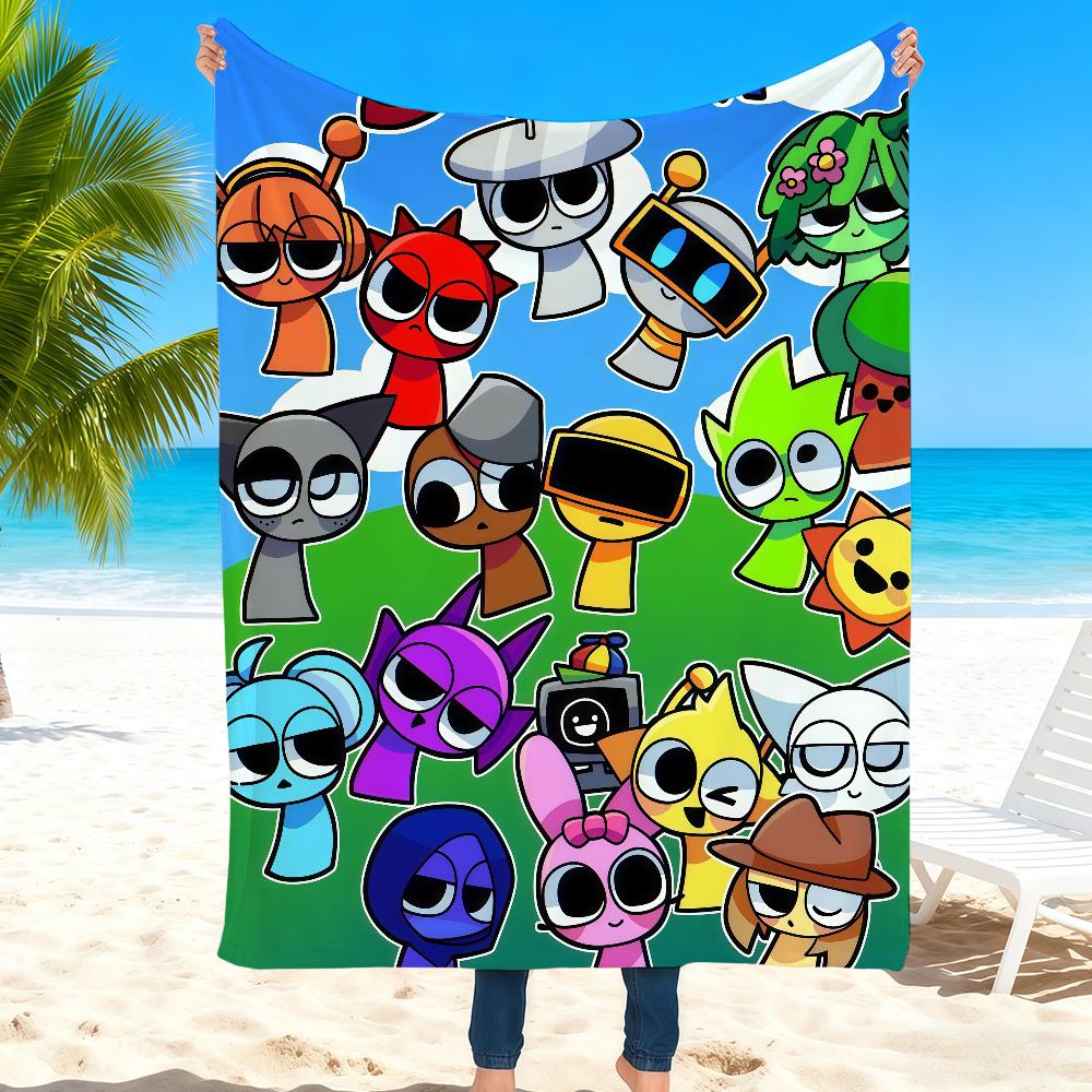 S-Sprunki Game I-Incredibox Blanket Super Warm Comfortable Plush Throw Blanket Child Home Sofa Bedroom Gift