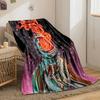 An Astronaut's Helmet Emits Swirling Fiery Patterns Against a Starry Backdrop. for All Seasons Blanket Lunch Break Throw Gift