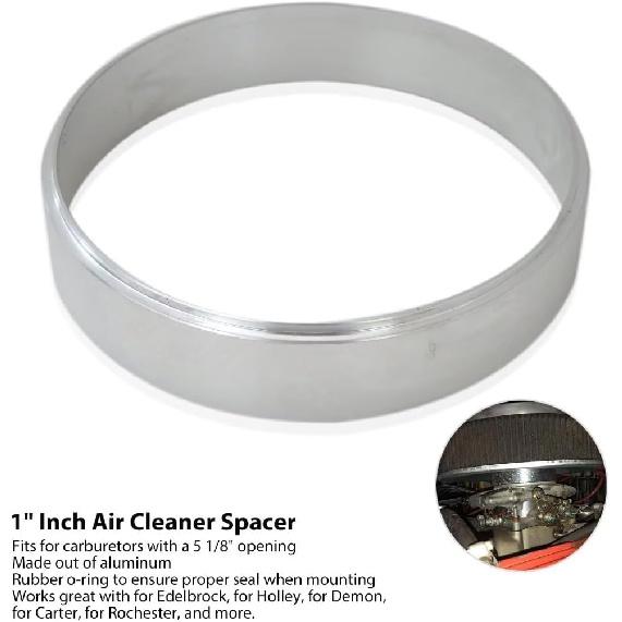 1" Inch Air Cleaner Spacer, Fits for Edelbrock/Holley/Demon/Carter/Rochester