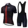 Men Women Cycling Jersey Set Short Sleeve Breathable Quick Dry Bike Sportswear Riding Apparel