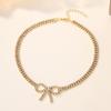 Alloy Butterfly Bow Necklace For Women With Multilayer Design And Elegant Pendant