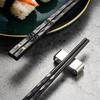 5 Pairs Reusable Non-slip High-temperature Tableware Chopsticks Sushi Noodles Eating Sticks Alloy Chopsticks