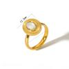 Geometric Titanium Steel Ring For Women With Zircon Stone Elegant Fashion Jewelry