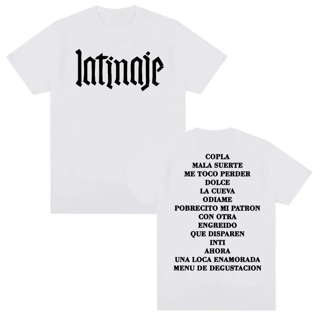 2026 Summer High Quality New Cazzu Latinaje Album Letter Print Tshirt Fashion Casual Breathable Unisex Crew Neck Print Tshirt S