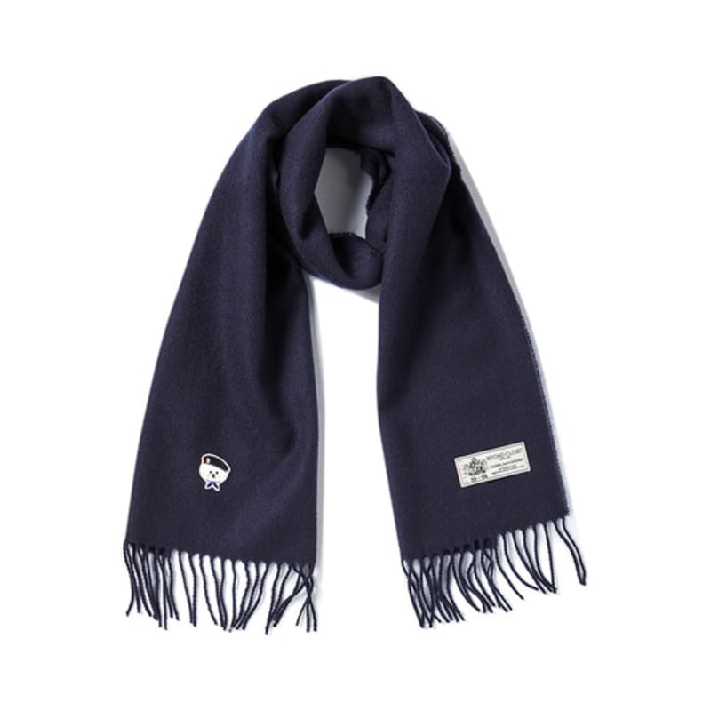 beyondcloset New Parisian Dog Wappen Basic Muffler Navy