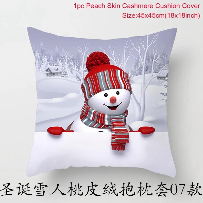 Merry Christmas Cushion Cover Christmas Decorations for Home 2025 Cristmas Ornament Noel Xmas Decor Navidad Happy New Year Gifts