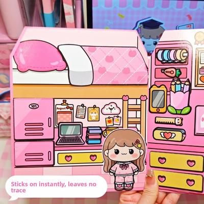 Cute PET Quiet Book Stickers Handmade Cartoon 3D Sticker Book Educational No Cutting Required Stickers Holiday Gifts