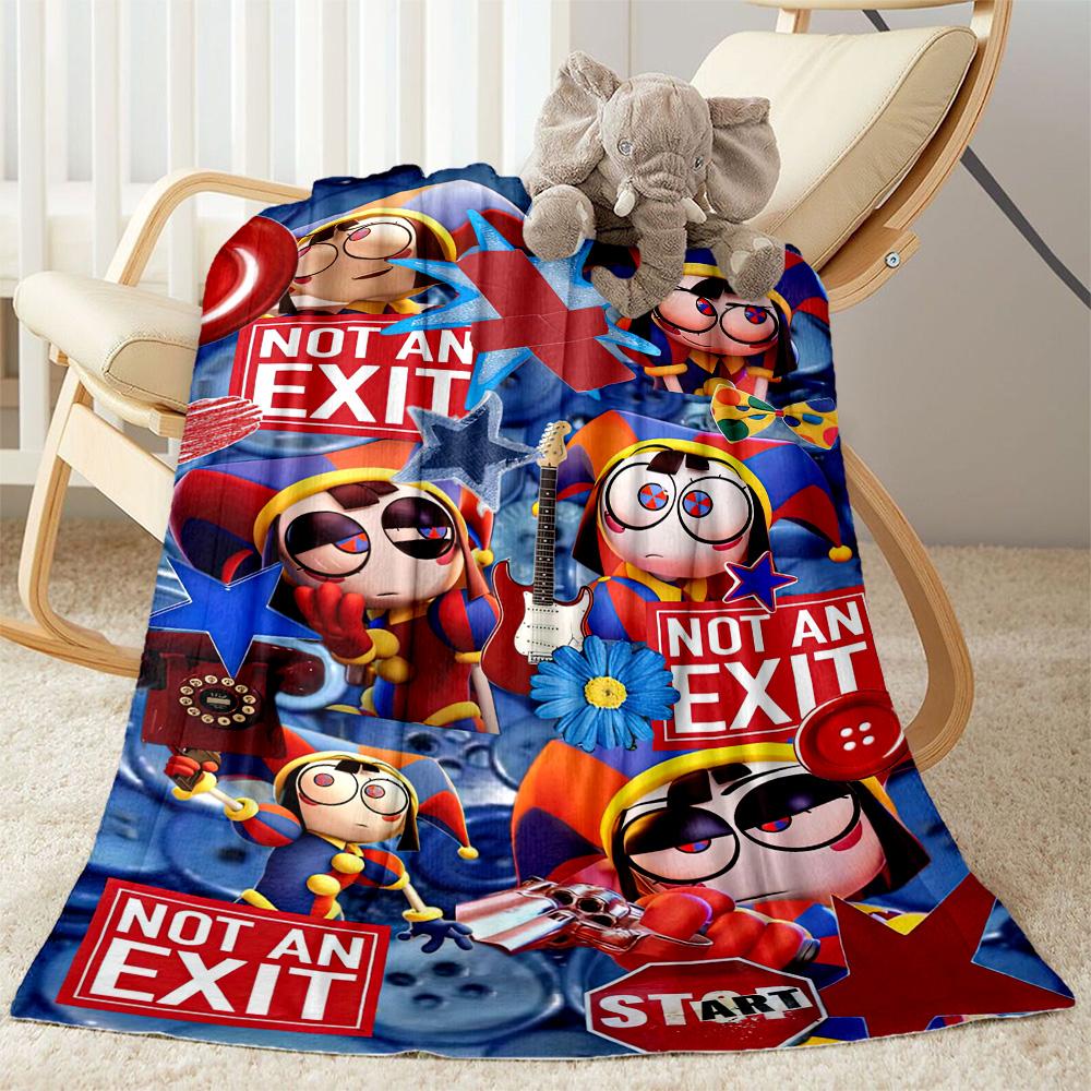 Digital Circus Style Blankets Are Suitable for Living Rooms,making Them an Ideal Choice for Outdoor Travel and Gifts.