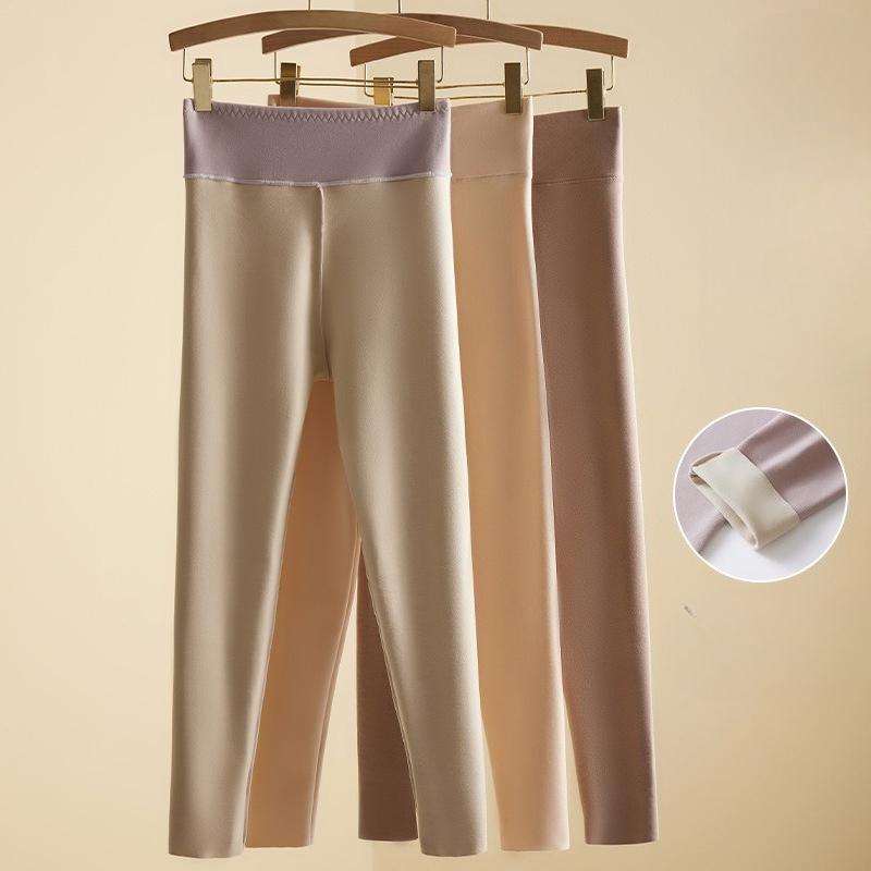 Women's Plus Size High Waist Polar Fleece Seamless Long Johns Inner Wear Winter Fleece Lined Thickened Thermal Pants Cotton Blend Base Layer Leggings