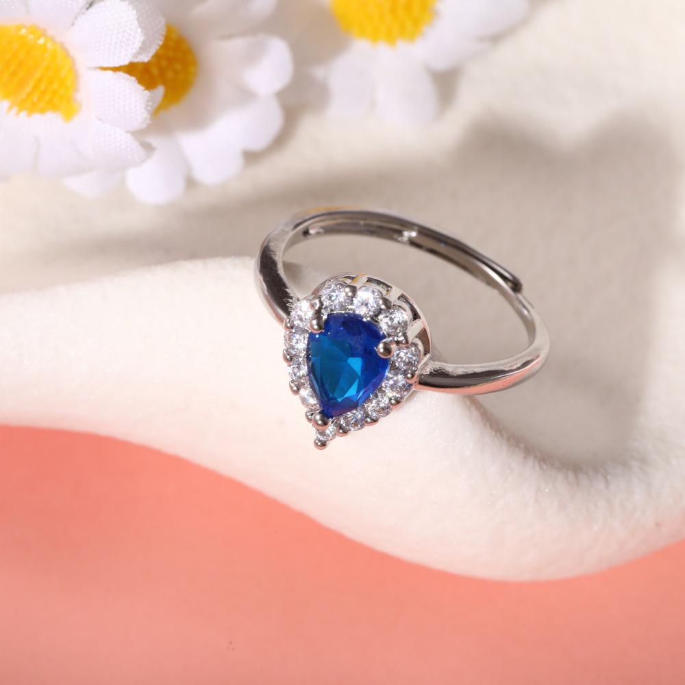 Позолоченное медное кольцо с цирконами, регулируемое - Роскошный трансграничный стиль