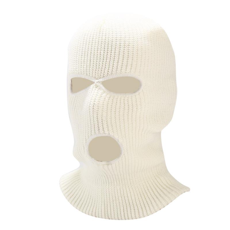 2025 New Fashion 3-Hole Knitted Full Face Cover Ski Mask Winter Balaclava Warm Knit Full Face Mask For Outdoor Sports