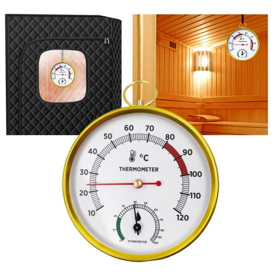 Hanging Sauna Thermometer Hygrometer 2-In-1 Indoor Sauna Room Sauna Centigrade Fahrenheit Temperature Humidity Monitor Gauge Sauna Accessories