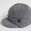 Ribbed Knit Equestrian Cap Fleece Lining Unisex Style Perfect For Daily Commute And Sports