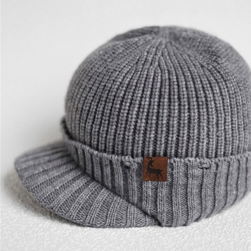 Ribbed Knit Equestrian Cap Fleece Lining Unisex Style Perfect For Daily Commute And Sports