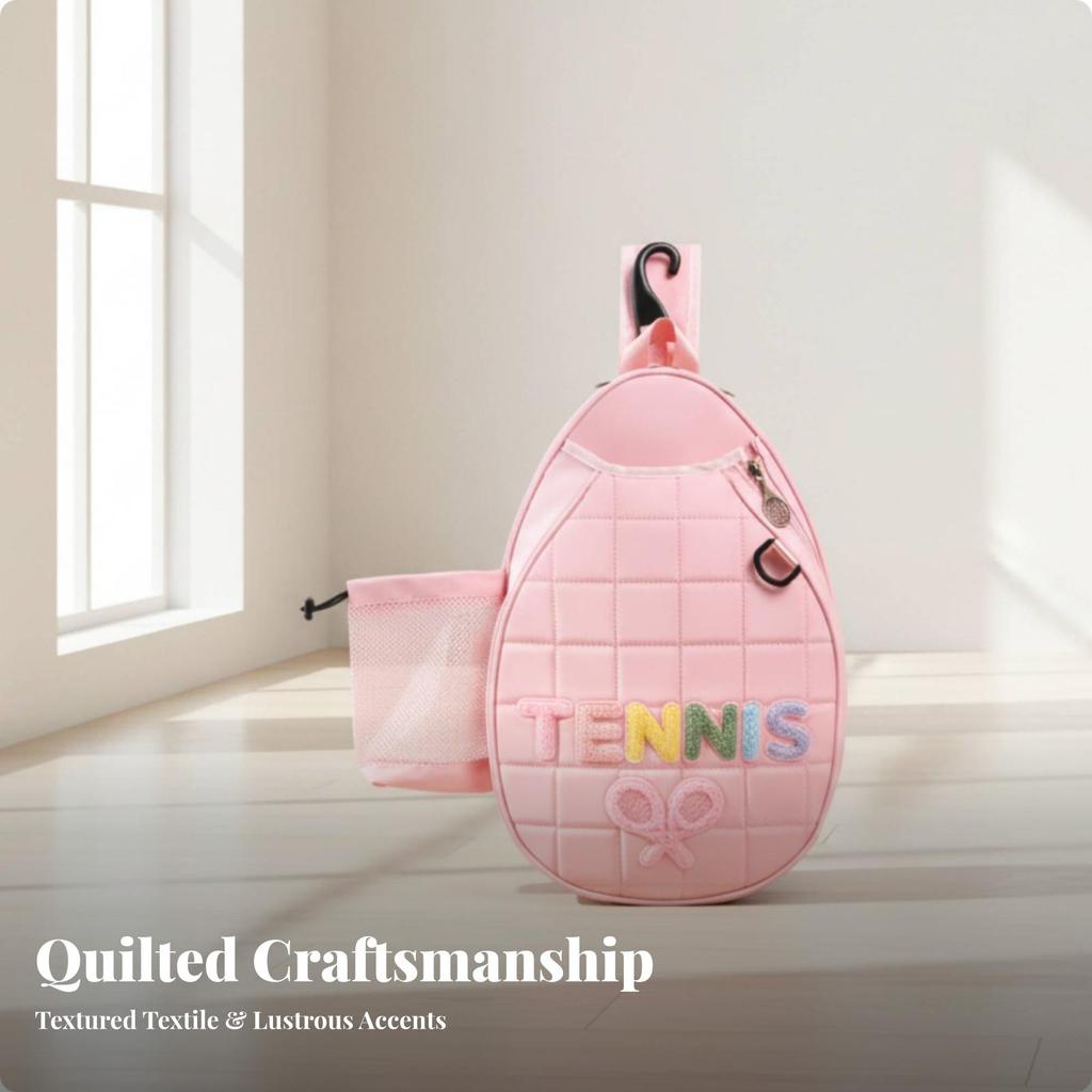 Racket-Inspired Sports Sling Bag Lightweight for Court Sessions, Active Days