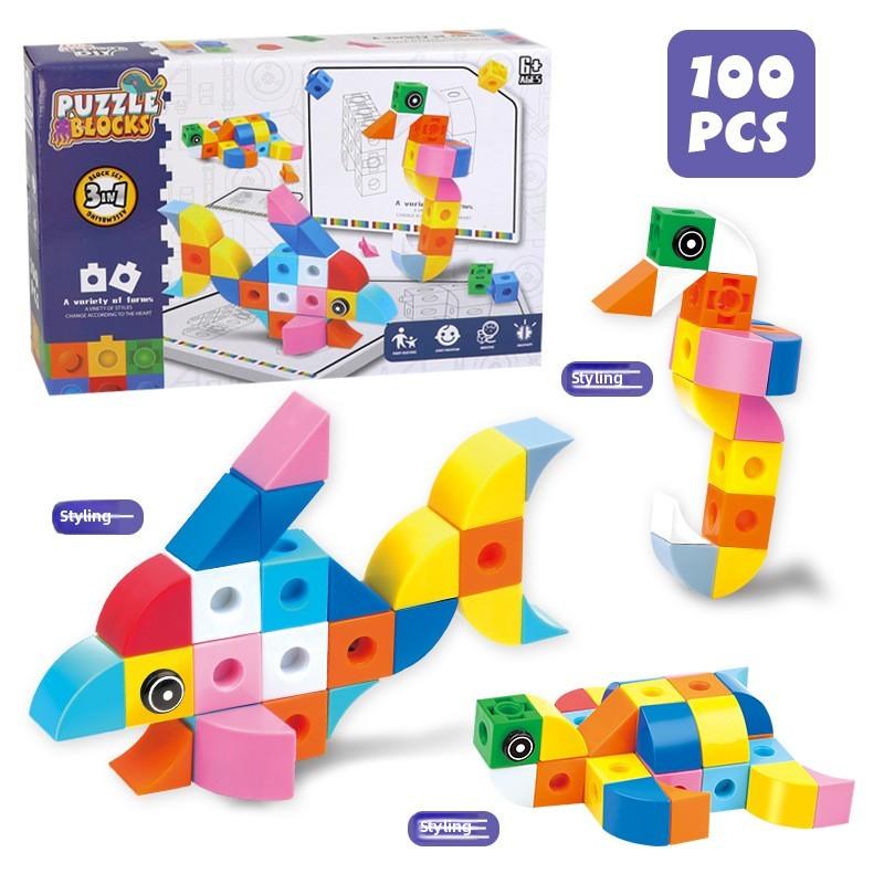 Diy Childrens Large Building Block Set Plastic Assorted Shapes Play Experiences