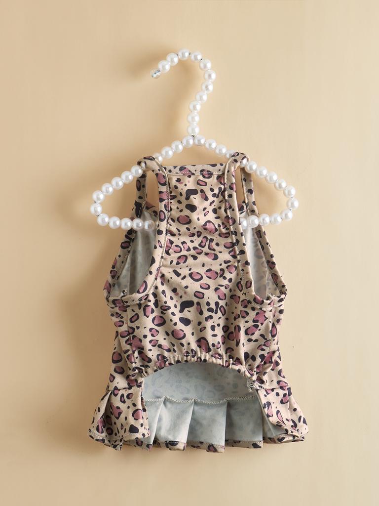 Summer Leopard Print Pet Dress, Cute Cat Kitten Vest, Fashion Doggie Puppy Outfit, Breathable Pet Apparel for Cats & Dogs