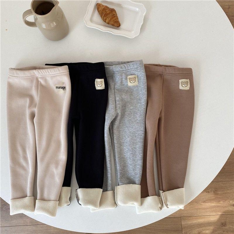 Korean Style Fleece Leggings for Baby Boys and Girls - Autumn/Winter Versatile Wear