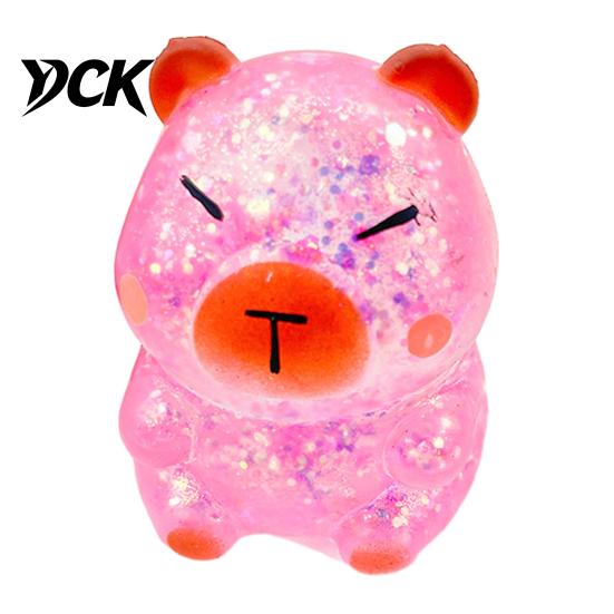 Handheld Stress Reliever Glitter Cartoon Animal Sensory Fidget Toy for Adults Kids Cute Pig Duck Soft Touch Ball Turtle Squeeze Relief Easter